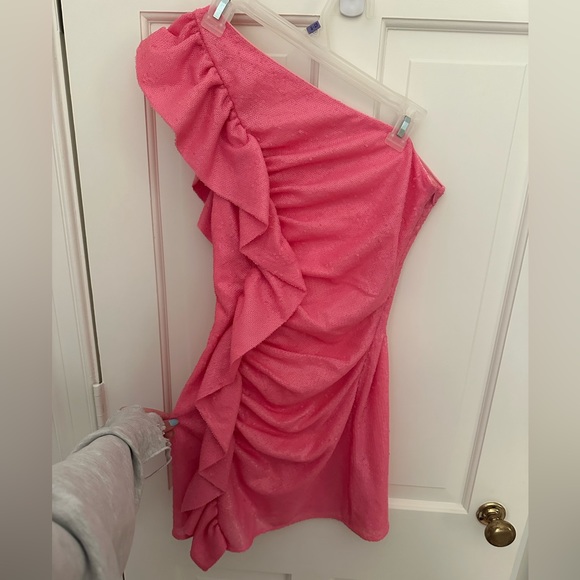 C/MEO Collective Dresses & Skirts - C/MEO As it Goes Dress in Pink Sequin